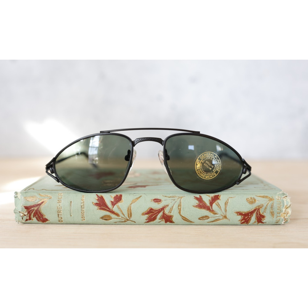 Vintage Y2K Sunglasses 1990s Matrix Agent Futuristic Eyewear Grunge Goth Cyber